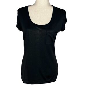 CALVIN KLEIN SNAKE PRINT SCOOP NECK SHORT SLEEVE TEE IN BLACK WOMEN'S SIZE SMALL